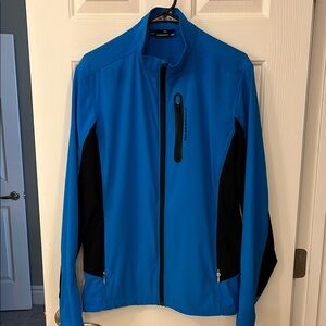J.Lindeberg Men's Blue and Black Windbreaker Jacket